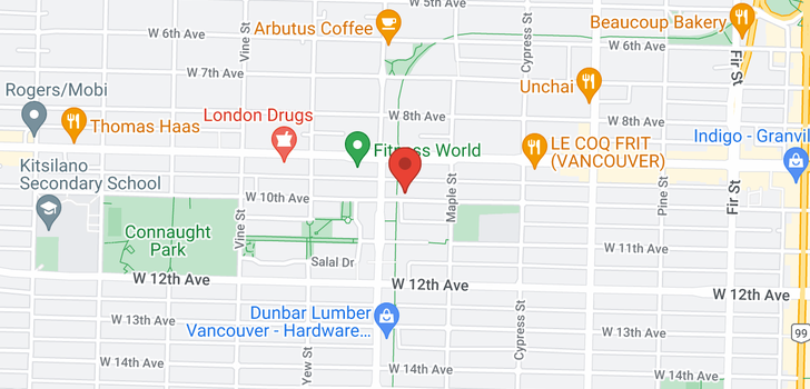 map of 2069 W 10TH AVENUE